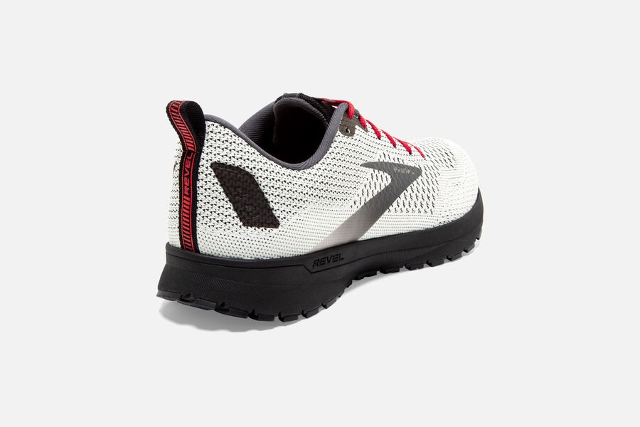 Brooks Revel 4 Road Running Shoes Mens - White/Black/Red - LEWIP-6493